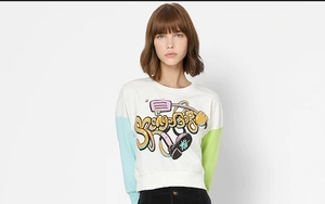 Sweat-shirt femme color block col rond manches longues imprimé lettres décontracté pour l'automne 100% coton tricoté respirant - Product Image 3
