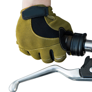 Guantes Cortos de Motocross SAAR INDUSTRIES de Cuero Marrón con Cierre de Cremallera en los Dedos, Pantalla Táctil Bidireccional y Antideslizantes - Product Image 6