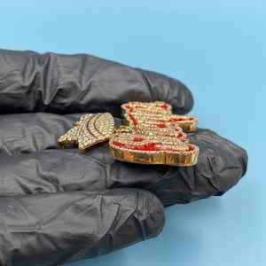 Colgante de letra personalizado de plata de ley 925 con engaste de corona, moissanita y esmalte, estilo Hip Hop, pasa el probador de diamantes - Product Image 4