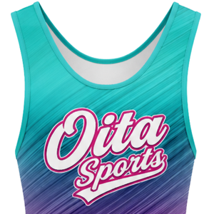 Singlet de Lucha Sublimado en Color Verde Azulado y Rosa para Hombre, Ropa Deportiva de Poliéster, Uniforme Deportivo sin Mangas para Entrenamiento y Combate - Product Image 4