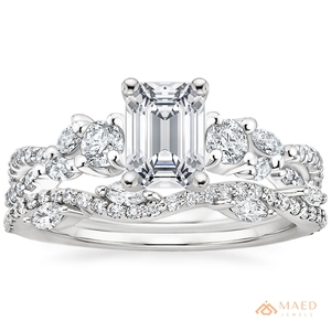 Hot Selling Design Custom <b>Silver</b> Moissanite Prong Setting Big <b>Emerald</b> Cut Engagement <b>Ring</b> Fashion Band <b>Rings</b> - Product Image 1