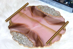 Best Quality Handmade Large Resin Art <b>Tray</b> Aesthetic <b>Vanity</b> Coffee Table Decor Reasonably Priced Wedding Serving <b>Tray</b> - Product Image 3
