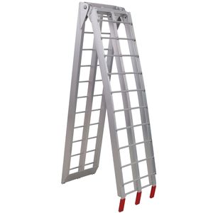 Rampas de carga de aluminio de 7,5 pies, capacidad de 1500 libras por par, correas de seguridad, Color plateado para motocicleta, cortacésped de cuatro ruedas, 1 par - Product Image 3