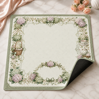 Tapis de Mahjong de Luxe Pliable Chic et Personnalisé de 33 Pouces, Tissu Imprimé Antidérapant Doux au Toucher de 3 mm, Collection Coquillages Estivaux pour Table