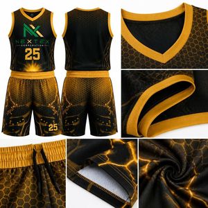 Conjunto de Uniforme de Baloncesto Personalizado para Hombre, Diseño de Panal de Abeja, Sublimado, Malla Transpirable, Pantalones Cortos, Camiseta de Manga Corta, Equipo Deportivo, Venta al Por Mayor OEM - Product Image 6