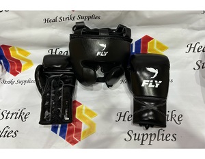 Guantes de Boxeo Fly de Cuero Premium con Cordones, Equipo de Sparring y Protector de Cabeza para Adultos, Entrenamiento de Artes Marciales - Product Image 1