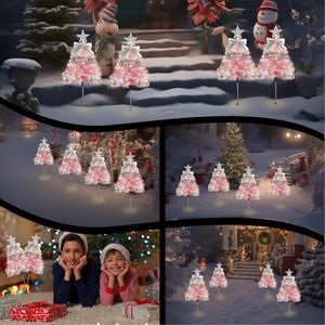 4 Pack Mini Xmas Solar Pathway <b>Lights</b> Waterproof DIY Outdoor Christmas <b>Tree</b> Stake Decorations Christmas <b>Tree</b> Ornament - Product Image 6