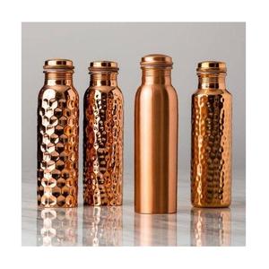 Botella de agua de cobre 100% puro, botella de agua de cobre mate, lisa, martillada o pulida a espejo. - Product Image 1