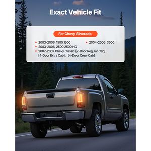 Feux arrière compatibles pour Chevrolet Silverado 1500/1500 HD 2003-2006 et Chevrolet Classic 2007, 2 pièces, ambre, Dri - Product Image 2