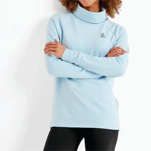 T-shirt décontracté d'été à col roulé pour femme, manches longues, 100 % coton biologique, respirant, écologique, séchage rapide, avec logo - Product Image 3