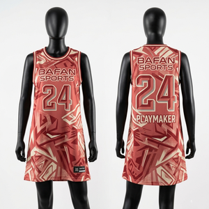 Camiseta de baloncesto de malla de poliéster transpirable premium de 180 GSM, roja con paneles en contraste negro, logotipo personalizado con transferencia térmica. - Product Image 6