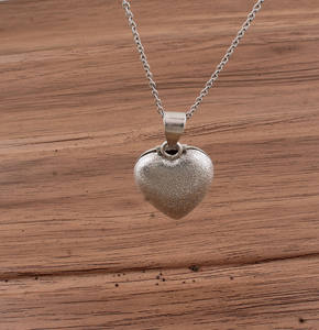 Collier pendentif cœur classique en argent sterling 925, serti vintage, unisexe, chaîne fine, collier d'amour, bijoux d'anniversaire - Product Image 2