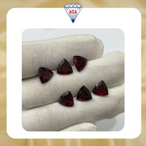 Pierre précieuse grenat rouge facettée de forme trilobée ultra-fine, qualité excellente, pierre naturelle non montée pour collier, bijoux OEM - Product Image 6