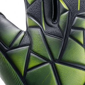 Gants de gardien de but de qualité supérieure, vert et noir, en PU, antidérapants, à doigts entiers, avec sangle de poignet réglable, unisexe - Product Image 3