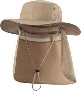 Unisex Quick Dry Summer Fisherman <b>Hat</b> Foldable Nylon Boonie Bucket Cap Neck Flap Oxford Canvas 54-56CM Four Seasons Laminated - Product Image 1