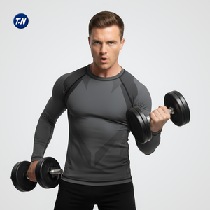 เสื้อรัดกล้ามเนื้อสำหรับ MMA ระบายเหงื่อ ป้องกันรังสียูวี น้ำหนัก 220 กรัม พิมพ์ลายด้วยความร้อน แขนยาว ยูนิเซ็กซ์ โพลีเอสเตอร์ - Product Image 1