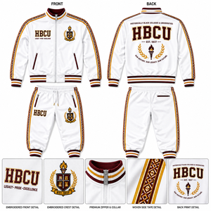 HBCU College Tracksuit <b>Set</b> for Men Women Unisex Hooded Knitted 100% Cotton Regular Fit Windproof Anti-shrink Casual Winter Wear - Product Image 2
