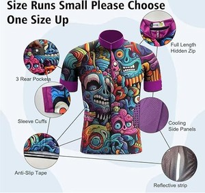 Men's Cycling Clothes Short Sleeve Polyester Full Zip <b>Road</b> Bicycle Clothing Wholesale Sports Bicycle Shirts For Men - Product Image 2