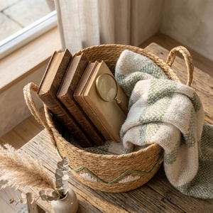 Rustic Handwoven Sea Grass Storage <b>Basket</b> for Toys Snacks & Living Room Organization Eco Friendly Produtcs - Product Image 6
