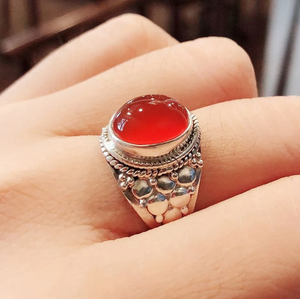 Carnelian Gemstone <b>Ring</b> 925 Silver Handmade <b>Statement</b> <b>Ring</b> For Her Boho Jewelry - Product Image 4