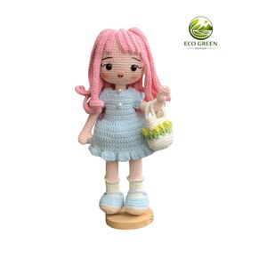 Handmade Crochet Anime Doll Cute Amigurumi Character Toy Custom Design Soft Yarn Doll Gift for Kids Baby Safe Cotton Plush - Product Image 2