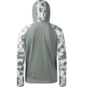 Unisex Sublimation Printed <b>Long</b> <b>Sleeve</b> Hoodie UPF 50 Anti-UV Waterproof Plus Size Fishing Wear White <b>Blue</b> Pattern Pullover <b>Top</b> - Product Image 6
