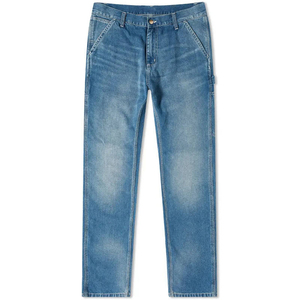 Jean en toile délavée personnalisé de haute qualité, écologique et respirant, coupe droite classique décontractée pour homme, taille élastique, style Hip Hop - Product Image 1