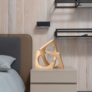 Escultura Moderna de Nudo Geométrico Dorado para Decoración de Mesa de Oficina u Hogar - Product Image 4