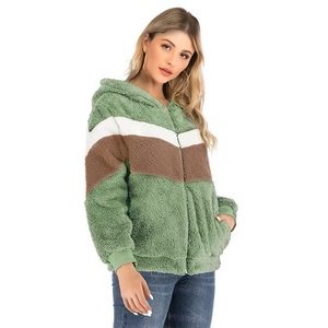 Nueva llegada de estilo moderno, sudadera con capucha 100% lana para mujer, sudaderas con capucha personalizadas con cremallera en varios colores, sudaderas para mujer OEM para exteriores CP-WH-06 - Product Image 4