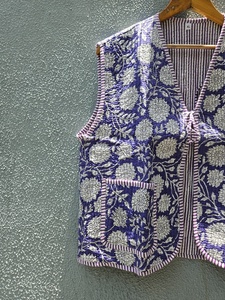 Plus Size <b>Men's</b> Floral Embroidered Quilted <b>Vest</b> V-Neck Cotton Bamboo Fiber Casual Autumn Loose Cotton Bamboo gift for her - Product Image 2