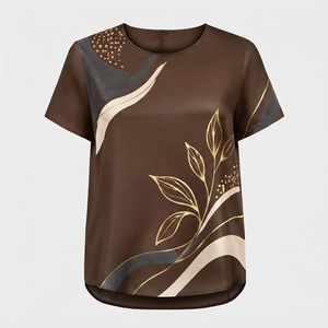 Nouveaux t-shirts pour femmes, imprimés sur mesure, col rond, respirants, anti-boulochage, prix bas, service OEM, qualité supérieure - Product Image 4
