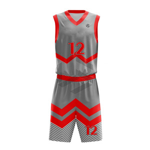 Ensemble de maillots de basket-ball pour hommes en polyester 100% respirant, réversible, grande taille, avec logo personnalisé, sublimation intégrale, gris - Product Image 2