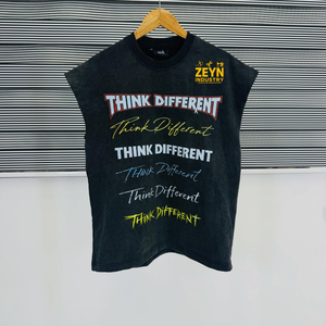 Camiseta de Manga Corta para Hombre ZEYN INDUSTRY, Estampado Think Different, Cuello Redondo Informal, Tejido de Poliéster/Algodón, Estilo Urbano, Color Sólido - Product Image 4