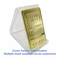Barre en alliage de zinc personnalisée, plaquée or 1 oz, thème Credit Suisse, avec gravure 999,9, artisanat exquis