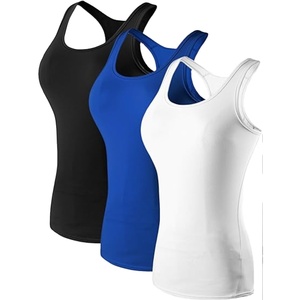 Paquete de 3 camisetas sin mangas informales para mujer, chaleco de gimnasio de Color sólido, ropa de capa Base, Colección caliente, conjunto de 3 paquetes de tamaño de EE. UU. - Product Image 4