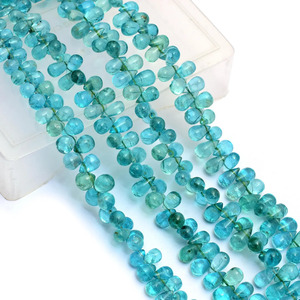 Cuentas de Apatita Celestial AAA+ de 7mm-10mm, Cuentas Briolette Lisas en Forma de Lágrima, Apatita Celestial Azul Natural, Piedras Preciosas Semipreciosas para Joyería - Product Image 4