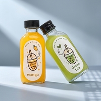 Bouteille en verre mini rechargeable vide de 60 ml avec bouchon à vis pour jus, lait, thé, boba, café et autres boissons