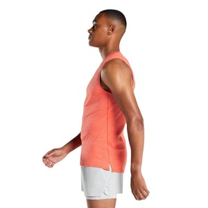 Men's <b>Coral</b> O-Neck Knitted Tank <b>Top</b> Solid Color Breathable Anti-UV Quick Dry Sporty Style 100% Cotton Gym Wear - Product Image 3