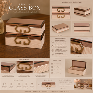 Luxury Rose Color Mirror <b>Glass</b> Decorative Storage Box Leatherette <b>Knob</b> Premium Jewelry Vanity Organizer Boxes Home Decor Lacquer - Product Image 3