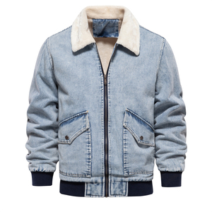Wholesale Men Denim Jeans Jacket Casual Solid Color Single Breasted Slim Fit Cotton Outwear Jacket High Quality Fashion Clothing - Product Image 5