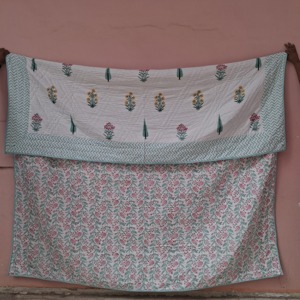Organic Solid Reversible <b>Quilt</b> Blanket 100% Cotton Eco-Friendly Luxury Oversized Winter <b>Bedding</b> Coverlet Rajasthan Channi - Product Image 5