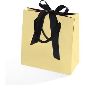 10 sacchetti regalo in carta dorata per gioielli con manici, 5,5x2,8x5,9 pollici - Product Image 5