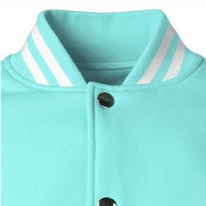 Chaqueta Varsity Personalizada para Hombre, con Cuello Alto, de Lona, con Botones a Presión Negros, Ecológica, Resistente al Viento, Transpirable, Uniforme de Equipo, Estilo Urbano - Product Image 4