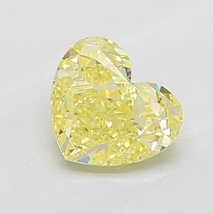 Diamant en forme de cœur jaune intense fantaisie de 1,01 ct, pureté VS2, taille excellente, diamant certifié pour bijoux fins et fiançailles - Product Image 1