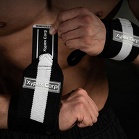 Bandes de poignet en coton avec logo personnalisé, étiquettes Rexene, respirantes, douces, légères, pliables, unisexes, pour la musculation, la gym, l'entraînement physique