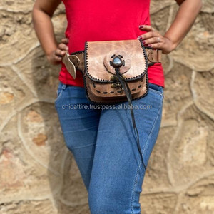 Vente chaude Vintage Marron En Cuir Fanny Pack En Cuir Ceinture Sac En Cuir Hip Poche Ceinture À La Mode - Product Image 3