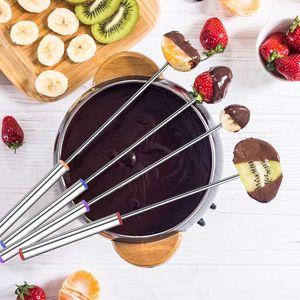 Set di 6 Utensili per Dessert in Acciaio Inox da 9,5 Pollici - Bacchette per Fonduta con Manico Resistente al Calore per Arrosto, Barbecue, Cioccolato e Altri Piatti - Product Image 3