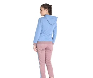 Ensemble de survêtement hiver pour femme, à capuche, uni, épais, en coton et polyester, personnalisable, vente en gros, streetwear décontracté - Product Image 2