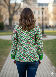 Chaqueta Acolchada de Algodón de Manga Larga para Invierno, Chaqueta de Algodón Estampada para Mujer con Diseño Floral - Product Image 2