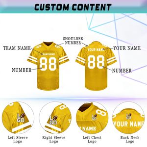 Camiseta de Fútbol Americano Sublimada Personalizada, Cuello en V, Manga Corta, Transpirable, con Nombre del Equipo y Número Personalizado, para Todas las Temporadas - Product Image 3